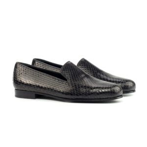 Kensington herenslipper in zwart python leer.
