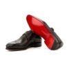Single monk in donkerbruin python leer met rode leren zool.