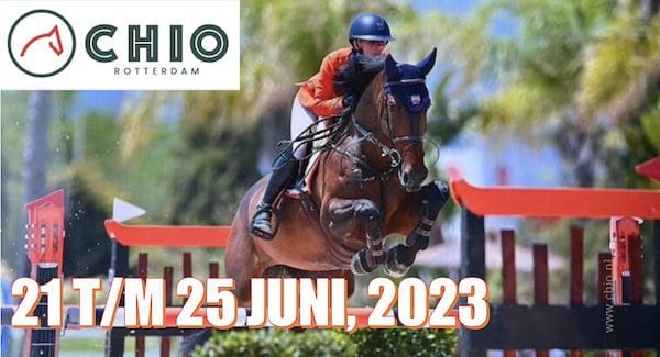 Springruiter met data van het CHIO