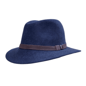 Donkergrijze Fedora hoed met bruine band