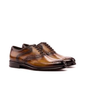 Dames oxford saddle in bruin patina