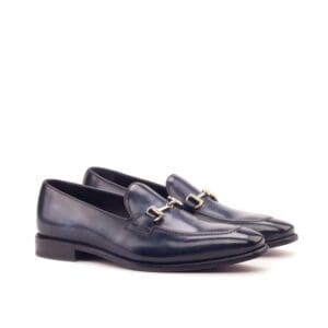 Denim patina Carnegie loafer met Gucci bitje