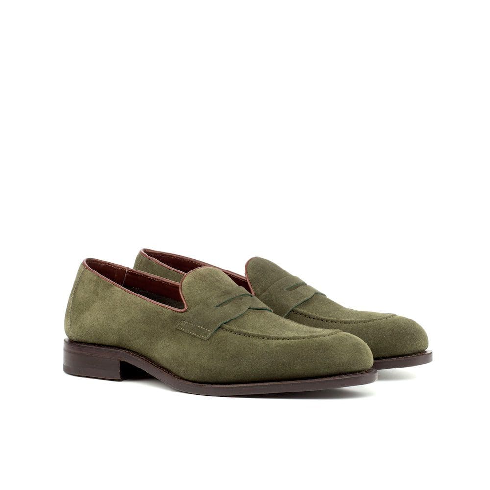 loafer in kaki suede met masker