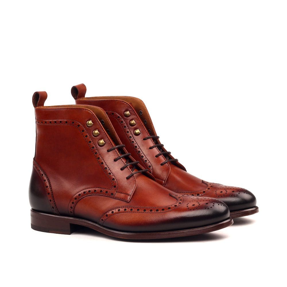 military brogue in cognac kalfsleer