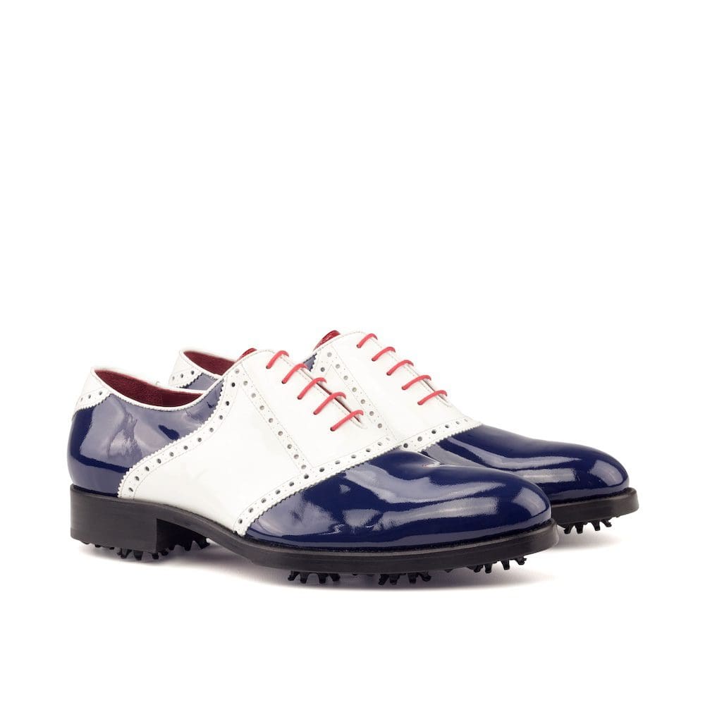 Navy met wit naklederen golf schoenen