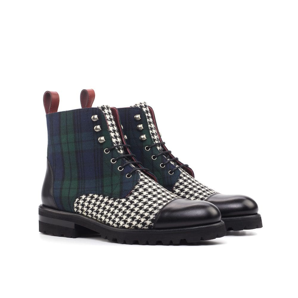 tartan met houndstooth veterlaarsjes
