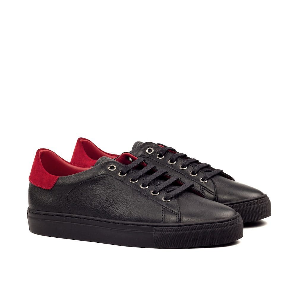 lage sneaker zwart full grain leer