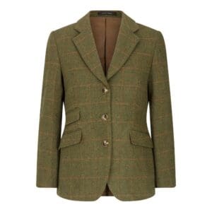 Mos groene tweed ames blazer voorzijde