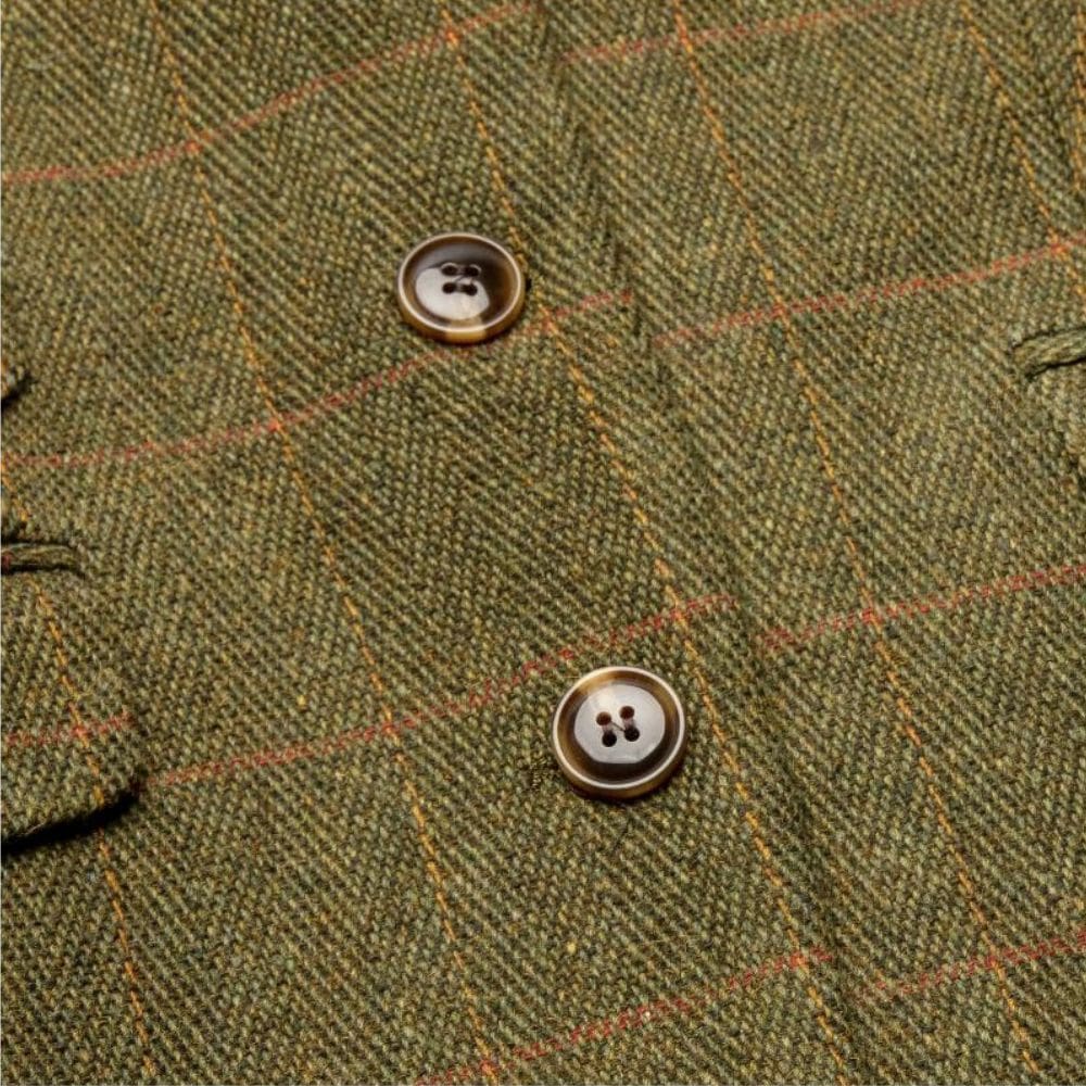 Stofdetail van mosgroene damesblazer Elgin