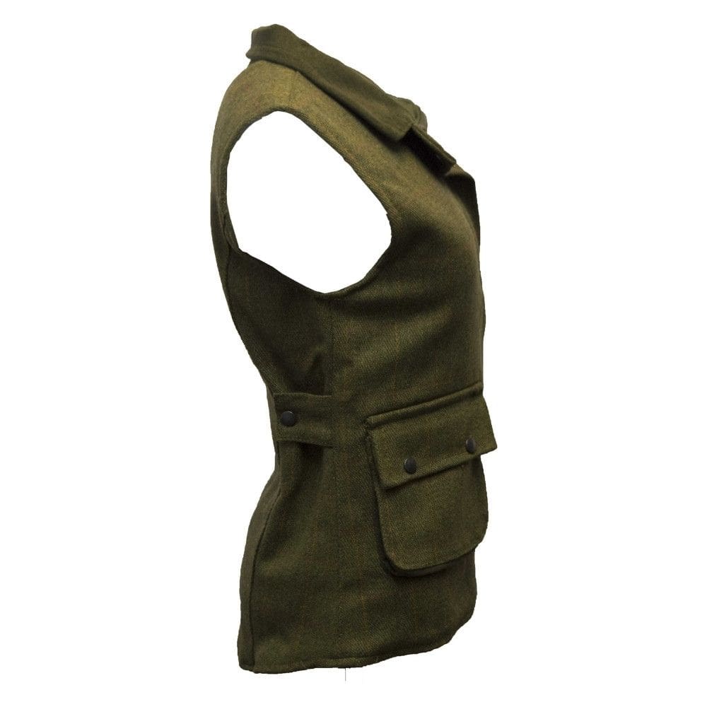 Zijkant van onze tweed bodywarmer voor dames