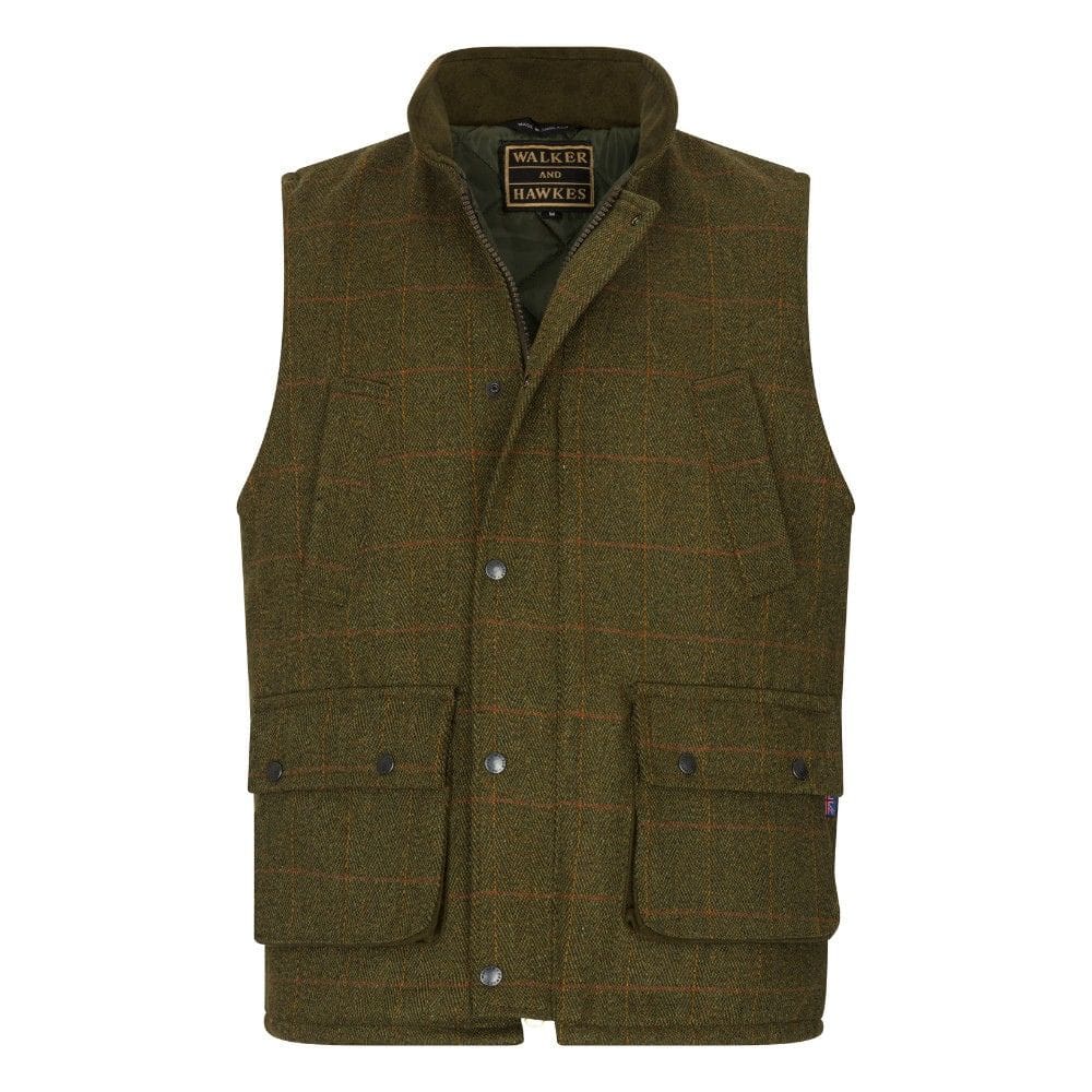 Tweed waistcoat voor heren voorzijde in groen