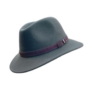 Fedora in jagersgroen met een donkerbruin suede band.