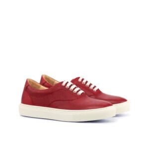 Rood pebble grain top sider sneaker