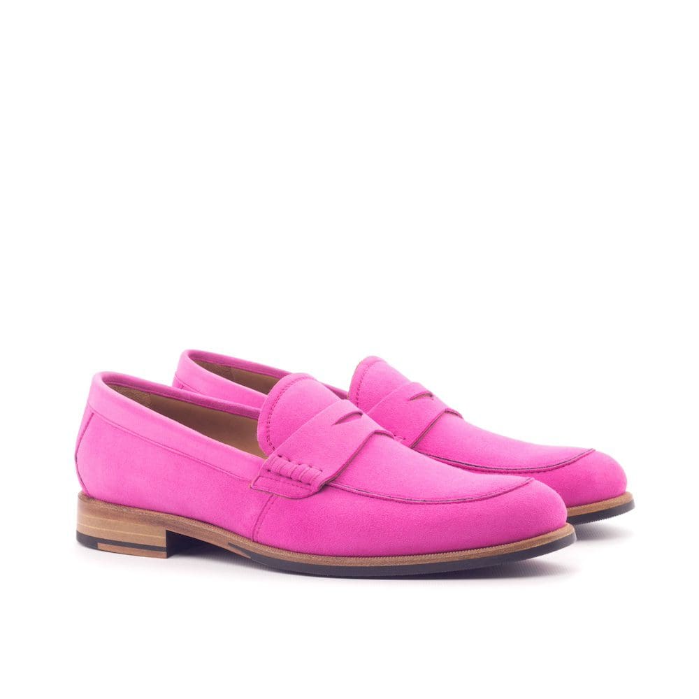 dames loafer in fuchsia suede