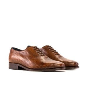 Somerville whole cut oxford schoenen in cognac pythonleer