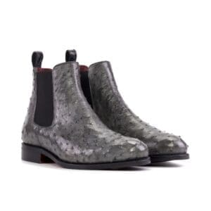 Grijs struisvogelleer Tudor classic Chelsea boots